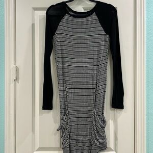 BCBGMaxAzria Black and White Midi Dress